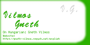 vilmos gneth business card